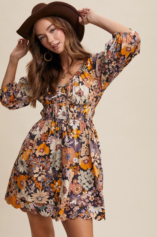 FLORAL PRINT MINI DRESS