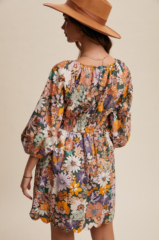 FLORAL PRINT MINI DRESS