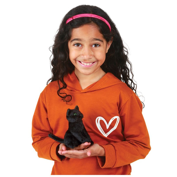 MINI BLACK CAT FINGER PUPPET