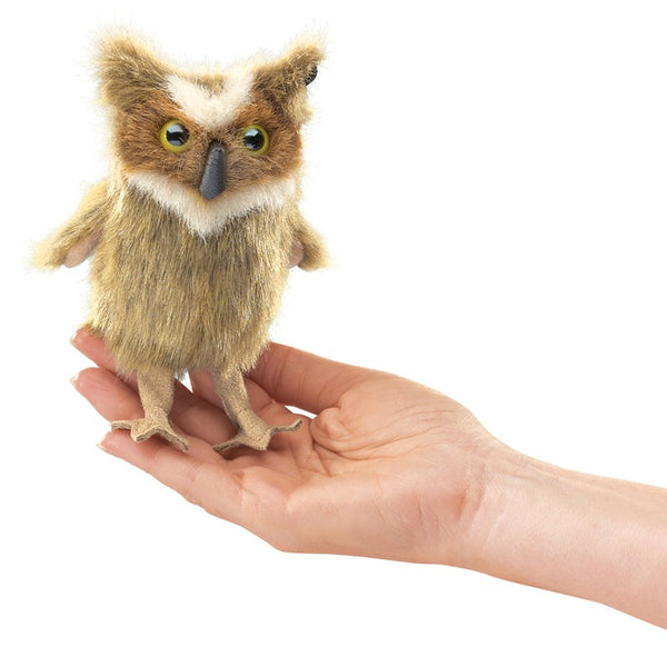 MINI GREAT HORNED OWL FINGER PUPPET