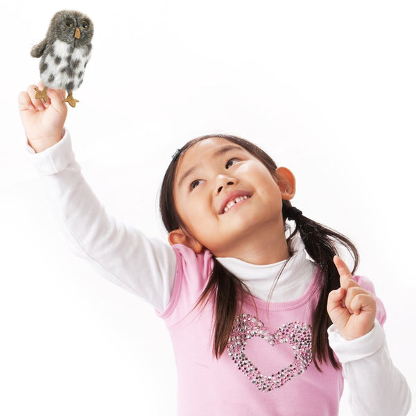 MINI SPOTTED OWL FINGER PUPPET