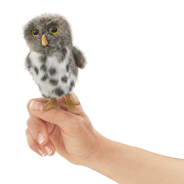 MINI SPOTTED OWL FINGER PUPPET