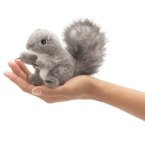 MINI GRAY SQUIRREL FINGER PUPPET