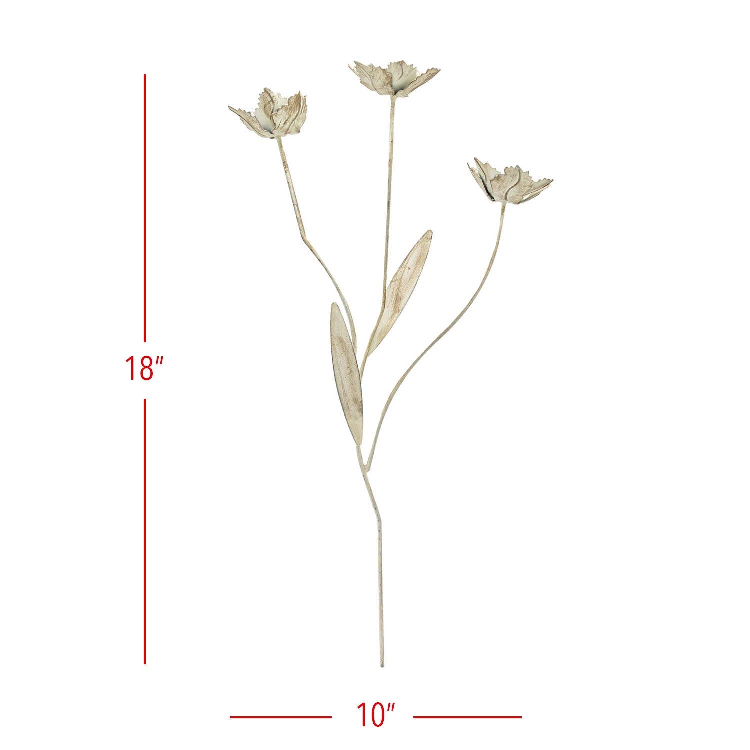FLORENCE ANTIQUE FINISH METAL STAKE FLOWER STEM