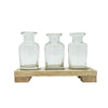HAZEL 3 GLASS BUD VASE WITH WOOD TRAY