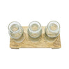 HAZEL 3 GLASS BUD VASE WITH WOOD TRAY