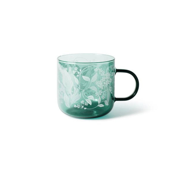BLUE NOUVEAU BOTANICAL GLASS MUG