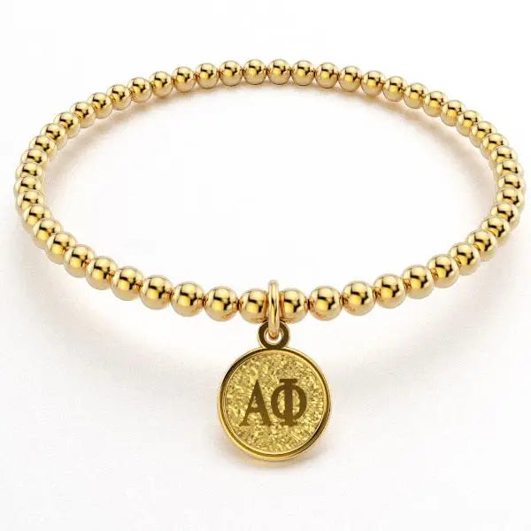 ALPHA PHI GOLD BEAD BRACELET