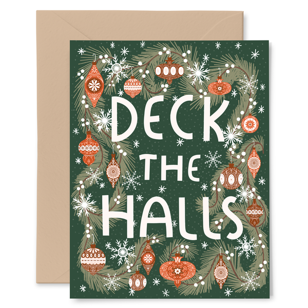 DECK THE HALLS CHRISTMAS GREETING CARD