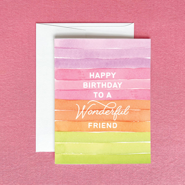 HAPPY BIRTHDAY TO A WONDERFUL FRIEND GREETING CARD