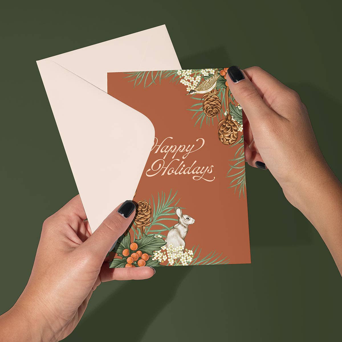 HOLIDAY | HOLLY & HARE HAPPY HOLIDAYS | GREETING CARD