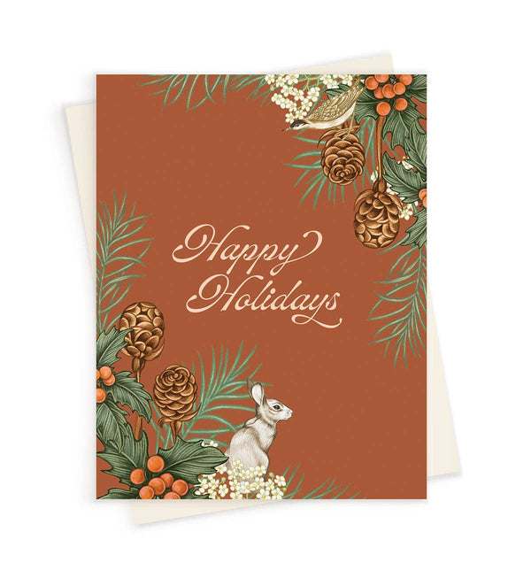 HOLIDAY | HOLLY & HARE HAPPY HOLIDAYS | GREETING CARD