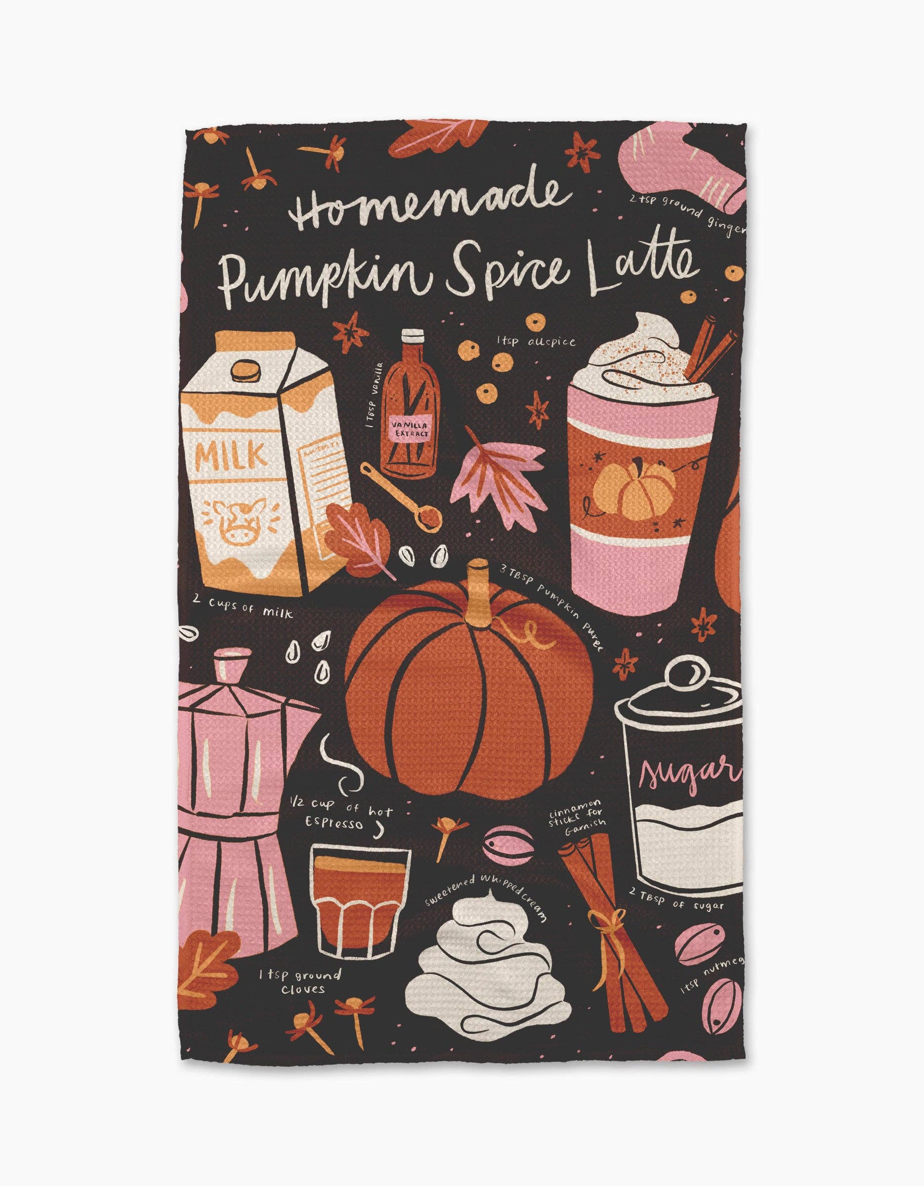 PUMPKIN SPICE LATTE TEA TOWEL