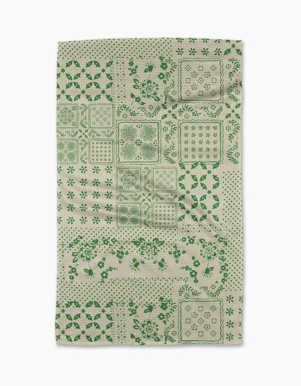 BLOSSOMING BANDANNA GREEN TEA TOWEL