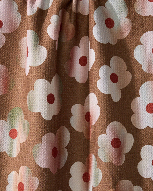 BRUSHED BOUQUET BROWN TEA TOWEL