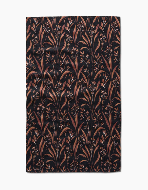 VINTAGE GRASS BLACK KITCHEN TEA TOWEL