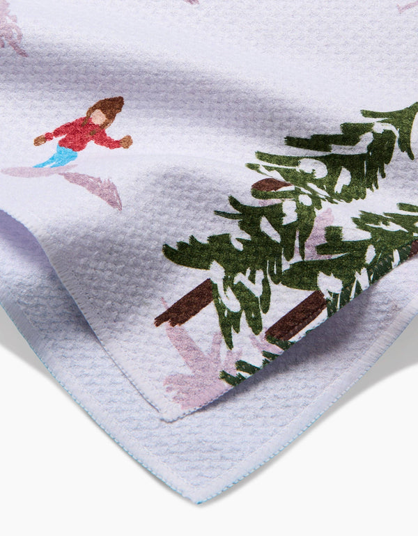 WINTER SKIING TRIP TEA TOWEL