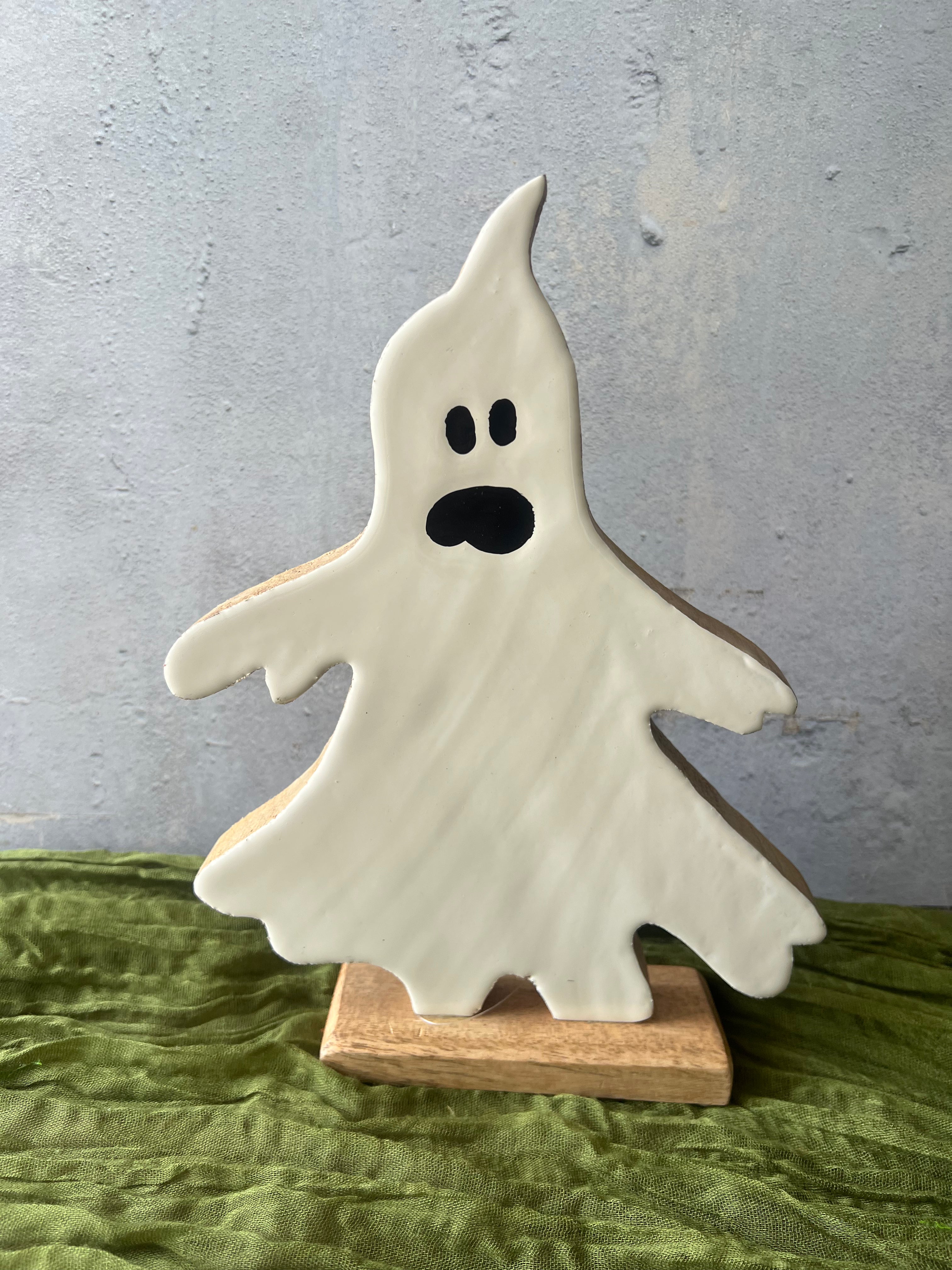 WHITE ENAMEL GHOST FIGURE