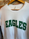 EAGLES SWEATSHIRT/ EAGLES TEAM SHIRT- GLITTER: WHITE