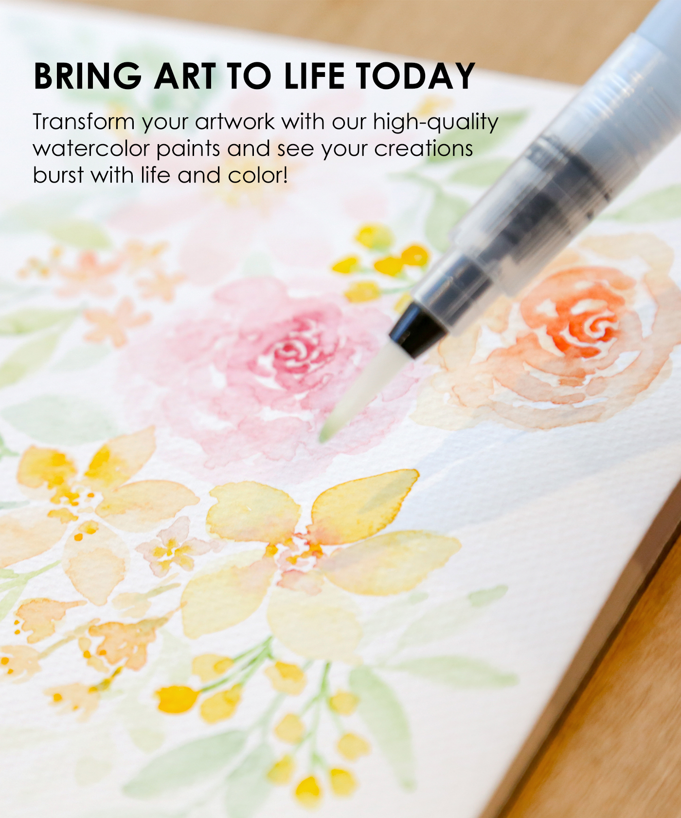 WATERCOLOR POCKET SET OF 12 WITH BRUSH - ESSENTIAL COLORS