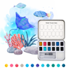 WATERCOLOR POCKET SET OF 12 WITH BRUSH - OCEAN COLORS
