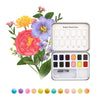 WATERCOLOR POCKET SET OF 12 WITH BRUSH - FLORAL COLORS