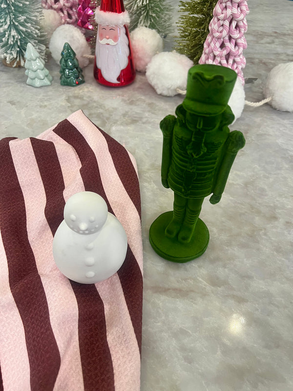 MEDIUM FLOCKED GREEN NUTCRACKER