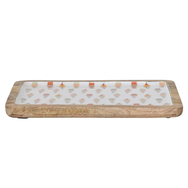 ICE CREAM CONE ENAMELED MANGO WOOD TRAY