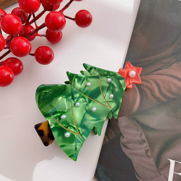 WINTER HOLIDAY HAIR CLAW CLIPS