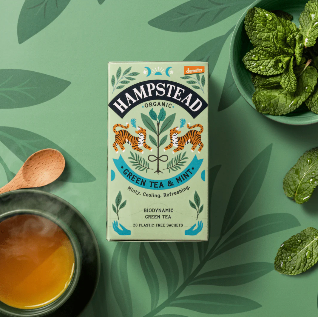 HAMPSTEAD ORGANIC GREEN TEA & MIN (20 TEABAGS)