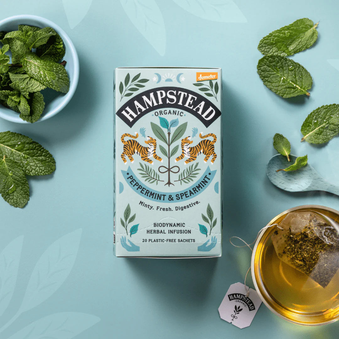 HAMPSTEAD ORGANIC PEPPERMINT & SPEARMINT (20 TEABAGS)