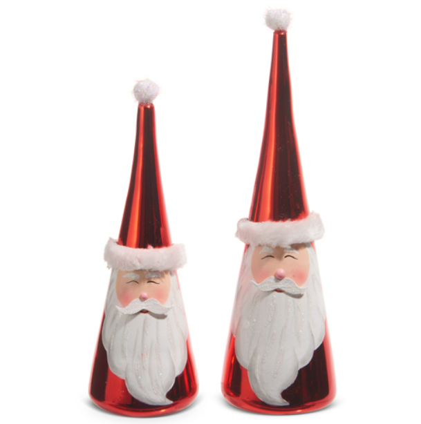 PAINTED GLASS CONE SANTA