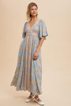 FLUTTER SLEEVE MAXI DRESS