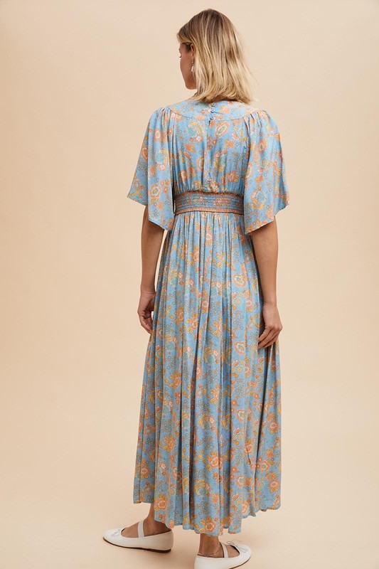 FLUTTER SLEEVE MAXI DRESS