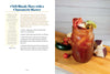 Chili Bloody Mary with a Charcuterie Skewer on a wooden board with text on the side.
