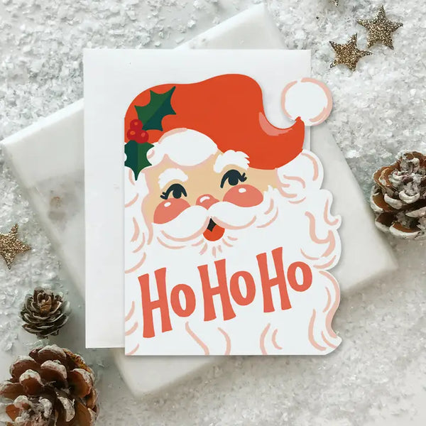 HO HO HO SANTA DIE CUT GREETING CARD