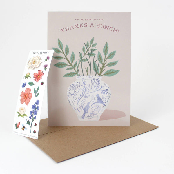 STICKER SCENE CARD - THANK YOU BOUQUET