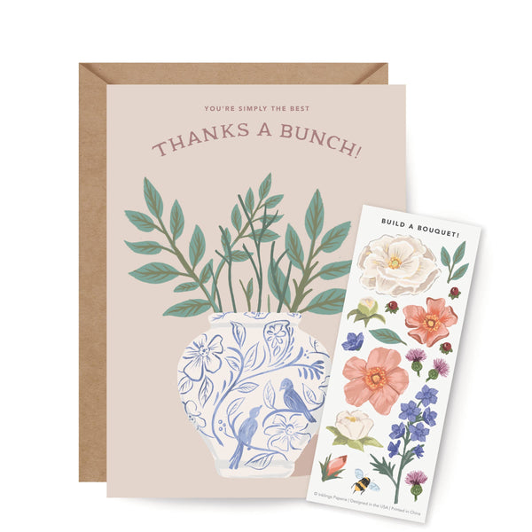 STICKER SCENE CARD - THANK YOU BOUQUET