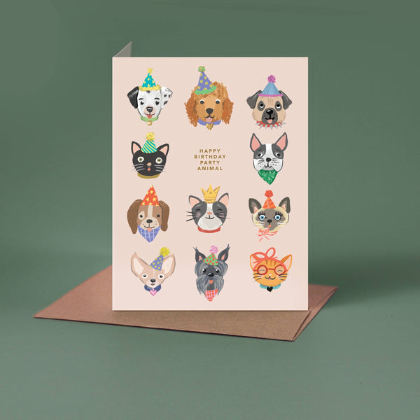 PARTY ANIMALS BIRTHDAY CARD