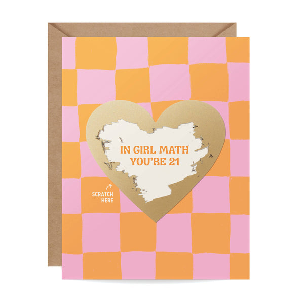 SCRATCH-OFF CARD - GIRL MATH BIRTHDAY CARD