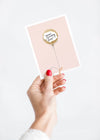 SCRATCH-OFF CARD - PINK & GOLD BALOON - BRITHDAY/EVERYTHING