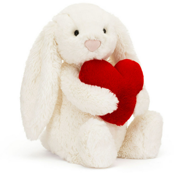 BASHFUL RED LOVE HEART BUNNY