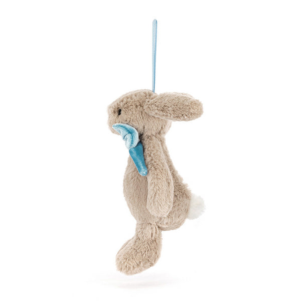 BASHFUL BEIGE BUNNY CHIRSTMAS DECORATION/ORNAMENT