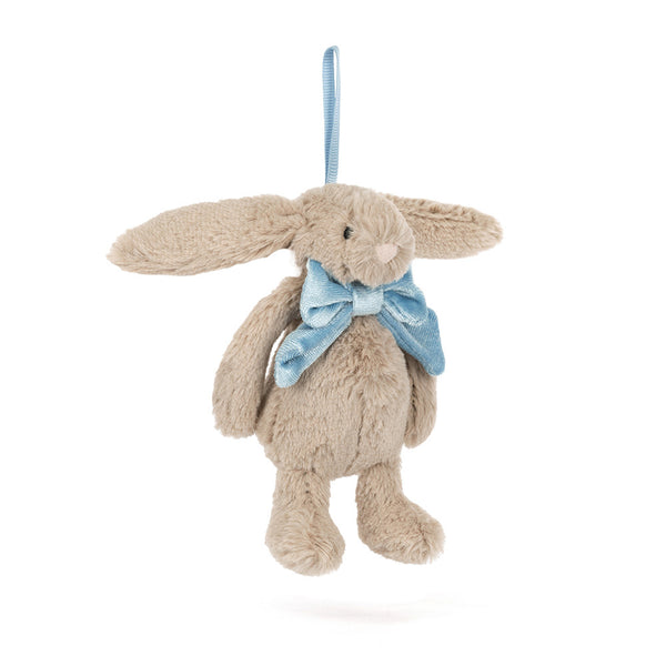BASHFUL BEIGE BUNNY CHIRSTMAS DECORATION/ORNAMENT