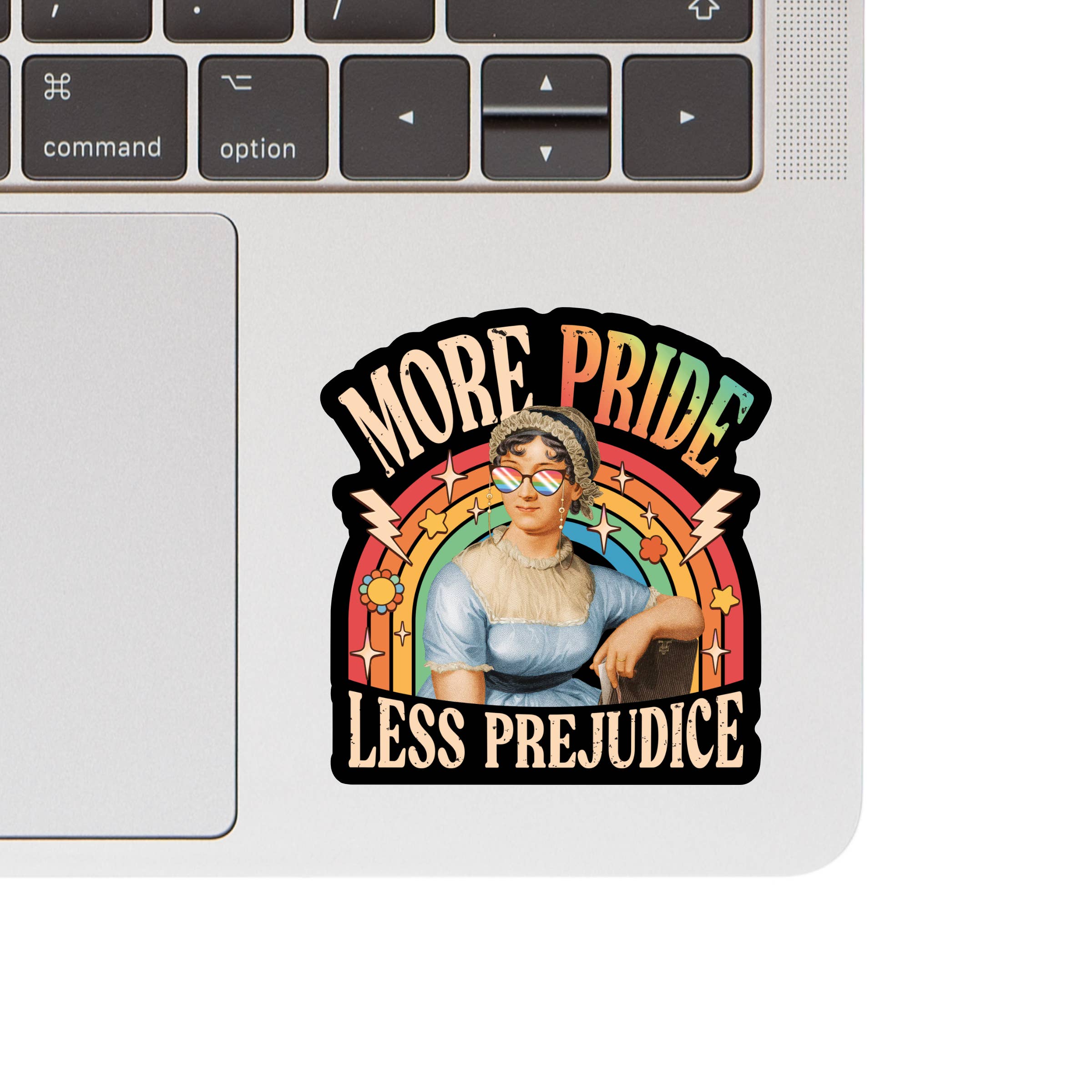 MORE PRIDE LESS PREJUDICE STICKER