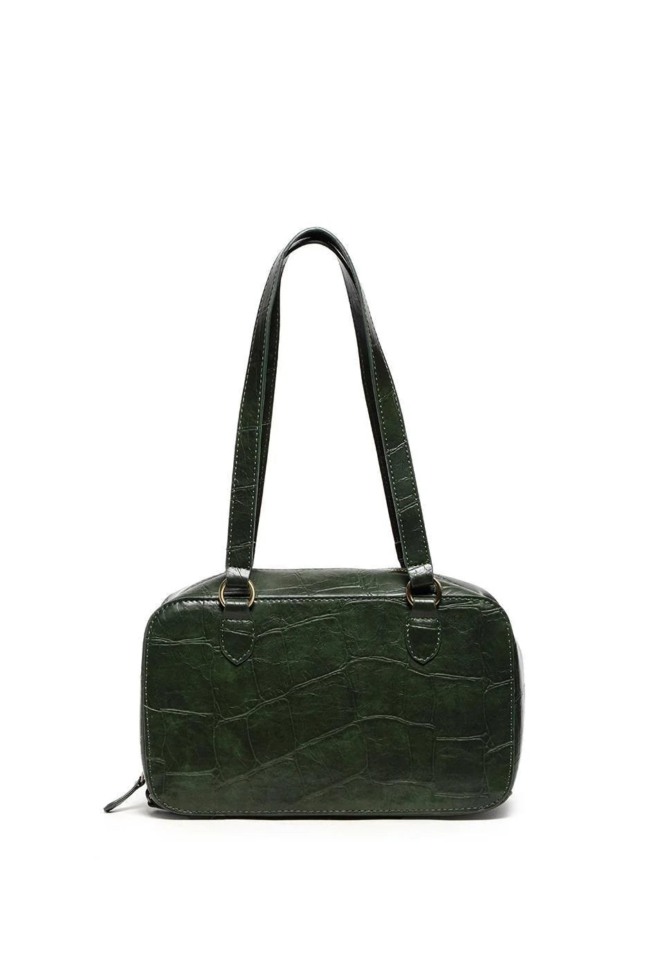FAUX CROC BOSTON SHOULDER BAG