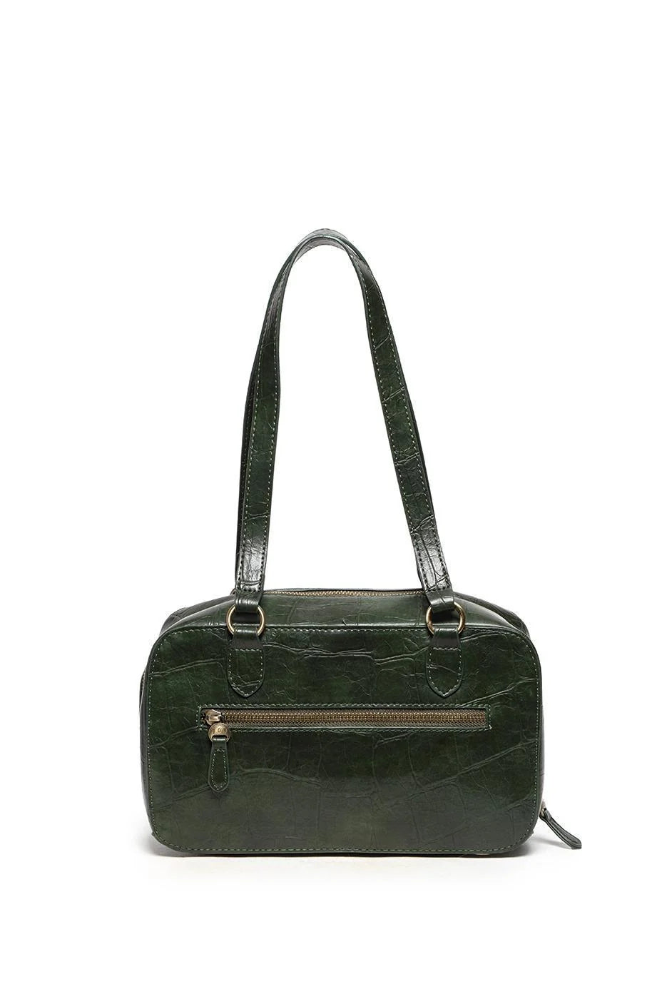 FAUX CROC BOSTON SHOULDER BAG