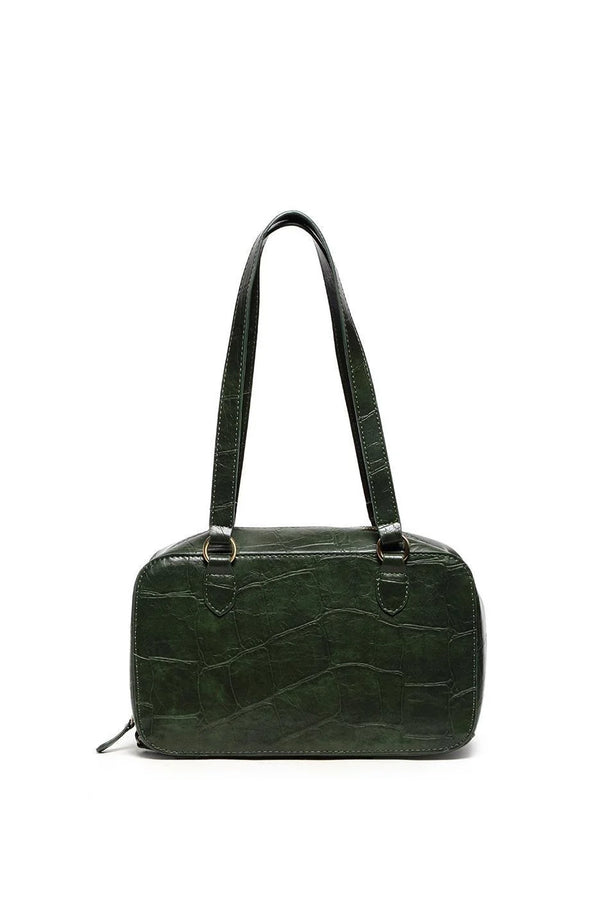 FAUX CROC BOSTON SHOULDER BAG