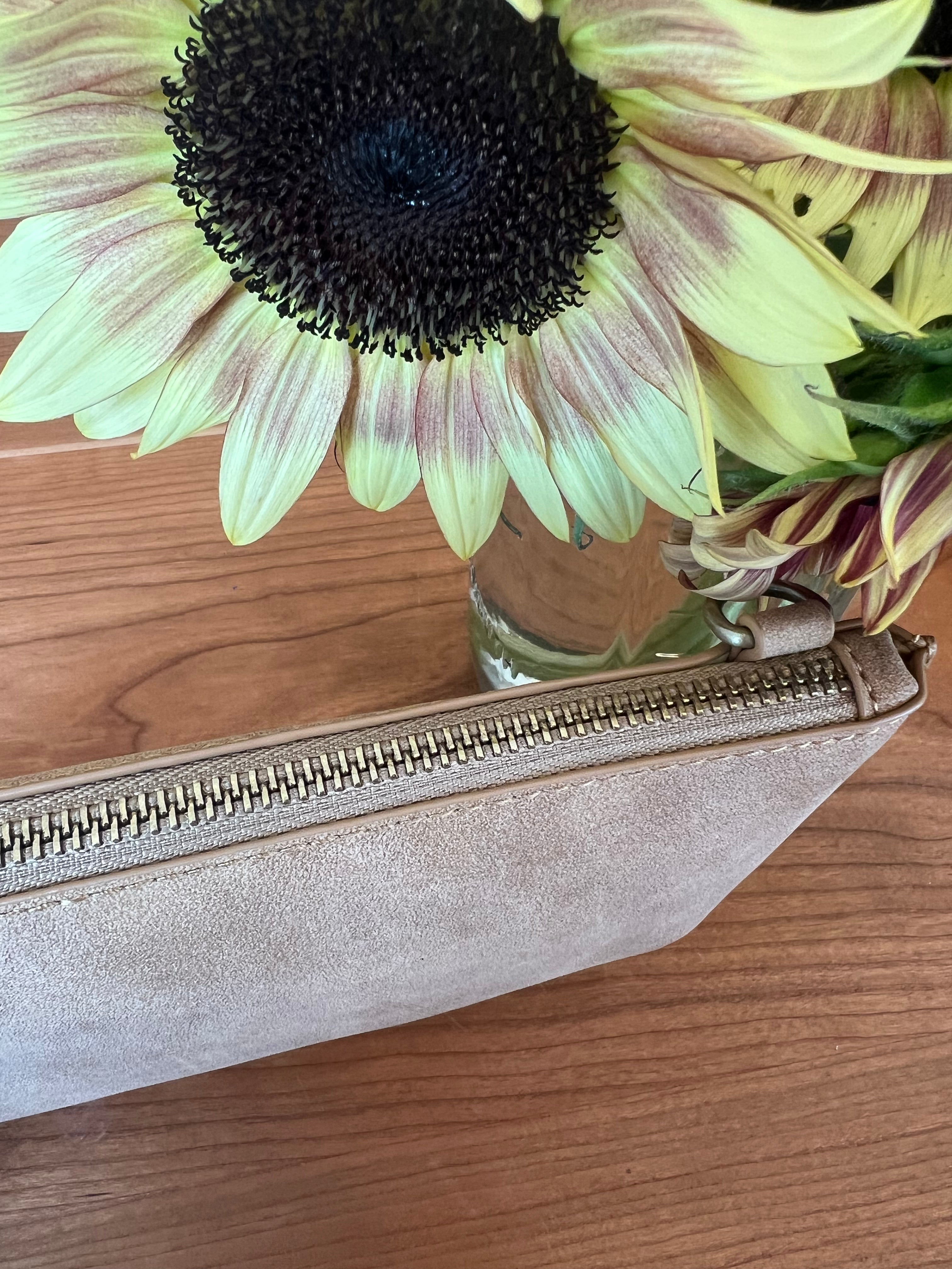 FAUX SUEDE MINI CROSSBODY WRISTLET CLUTCH