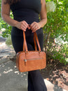 FAUX CROC BOSTON SHOULDER BAG